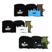 Finned Uberbike brake pads with Uberbike branding on a white background.