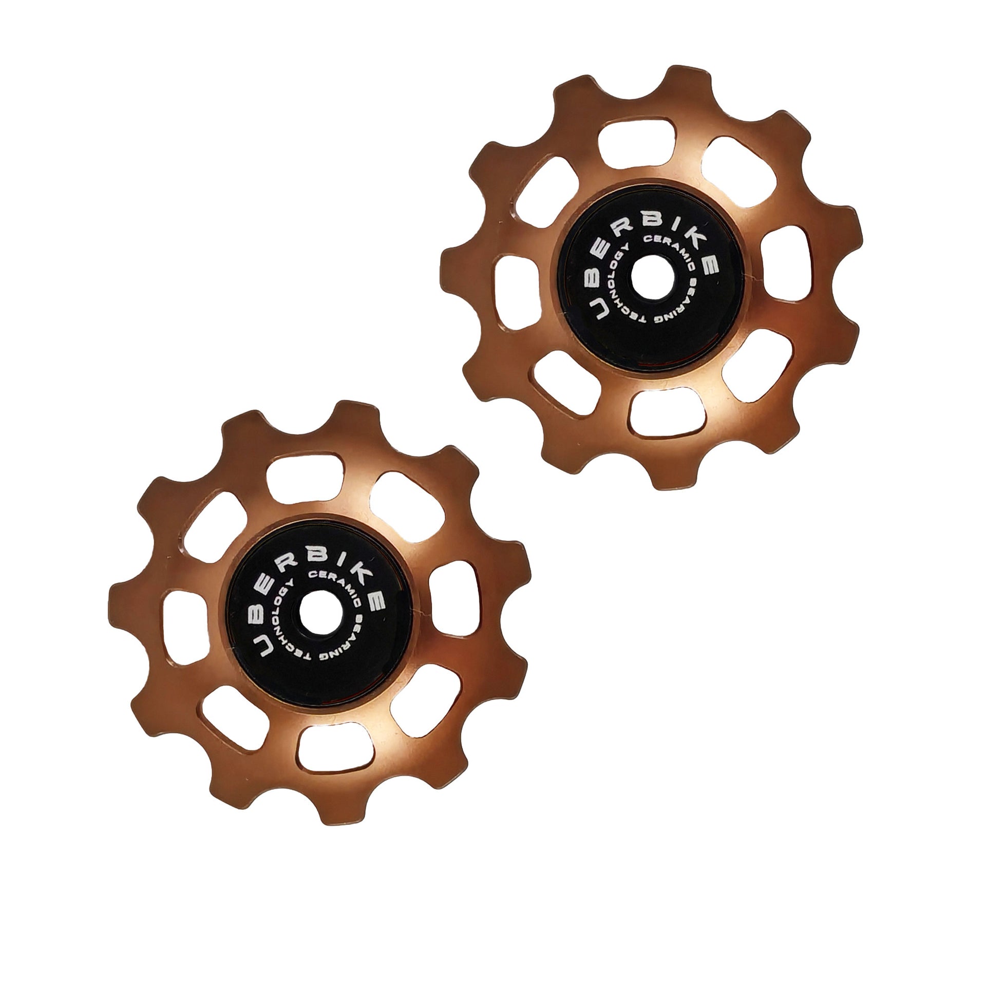 11 tooth cermaic bearing jockey wheels on a white background