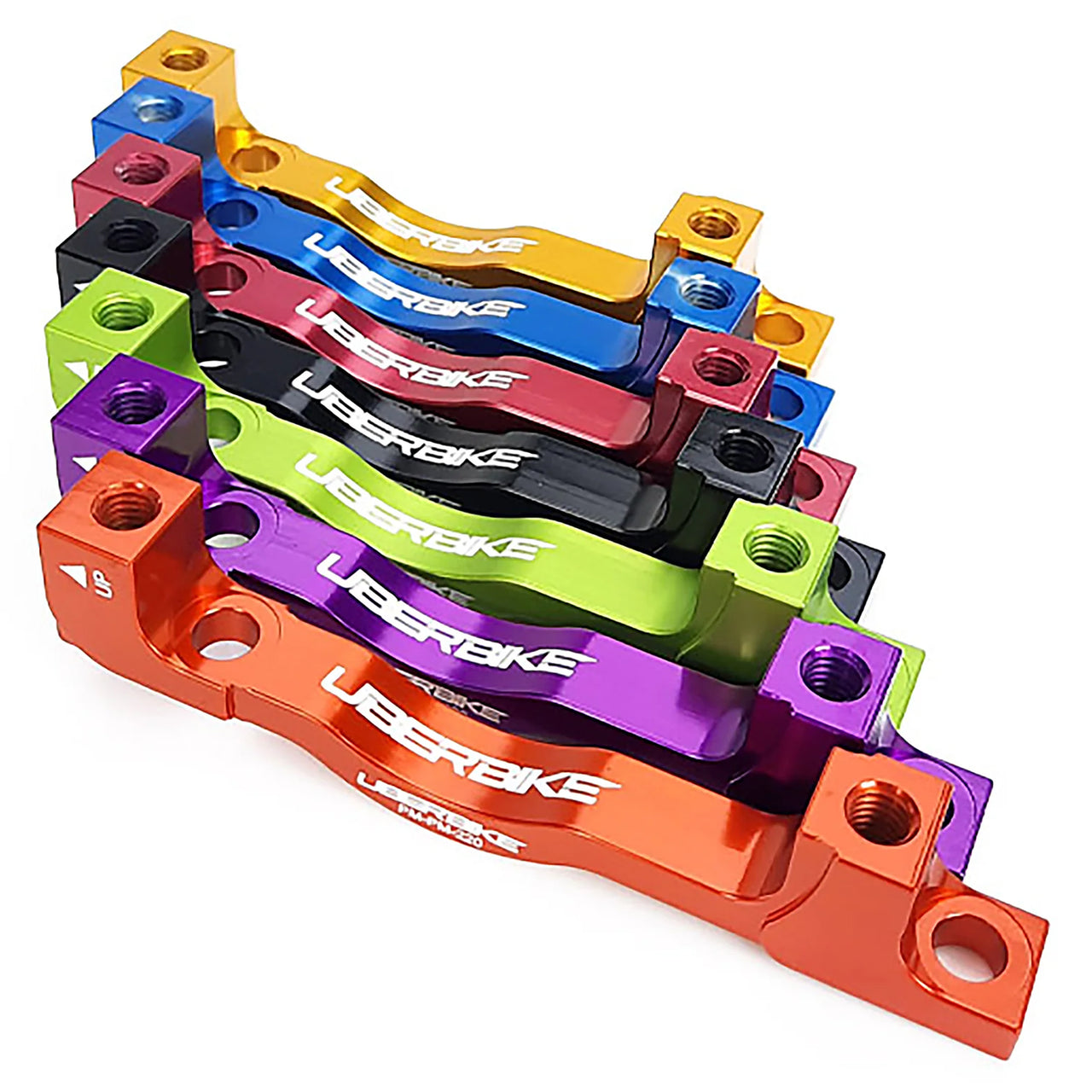 Uberbike Post to Post PM7/180mm Direct Mount to 220mm Disc Brake Adapter - Colour Options