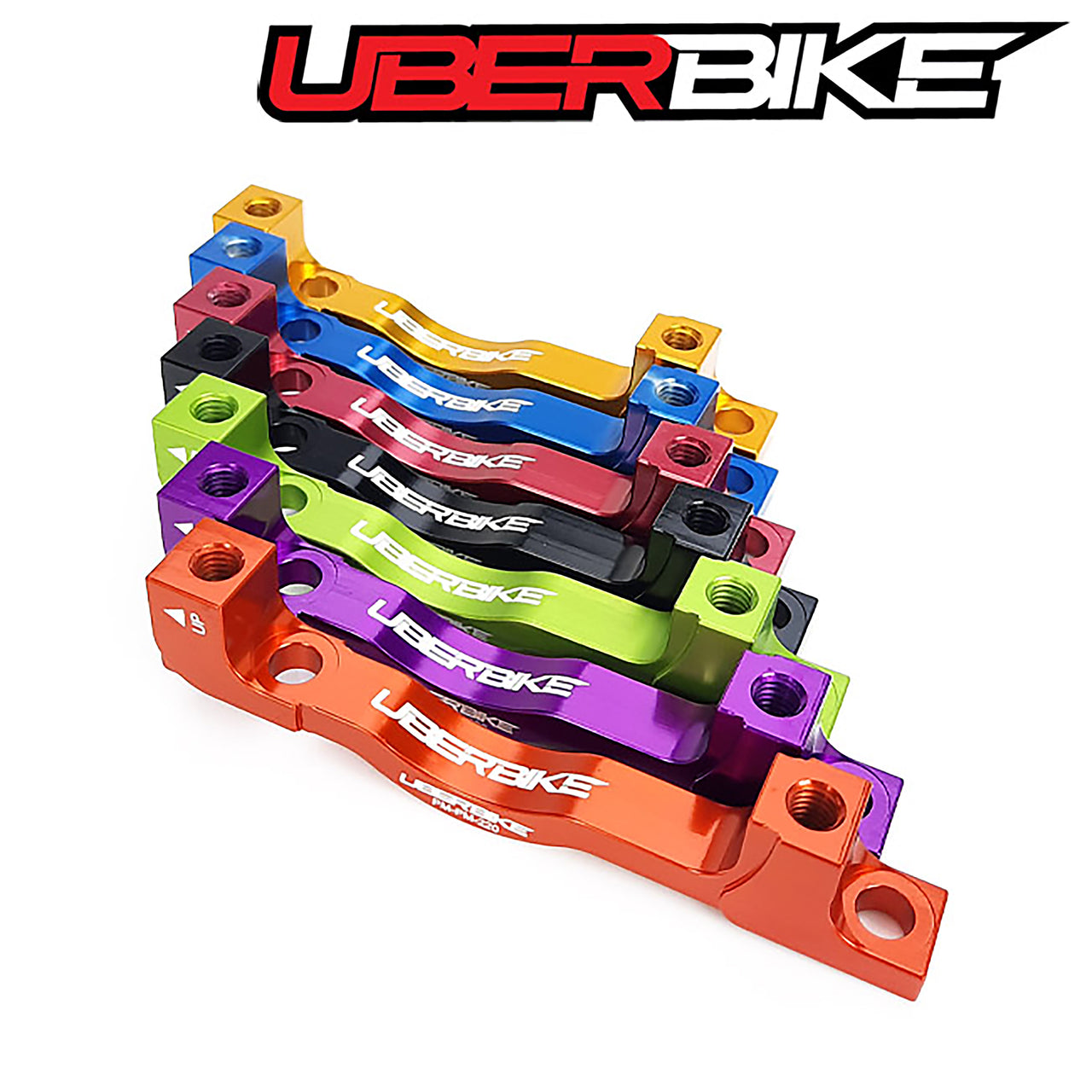 Uberbike Post to Post PM7/180mm Direct Mount to 220mm Disc Brake Adapter - Colour Options