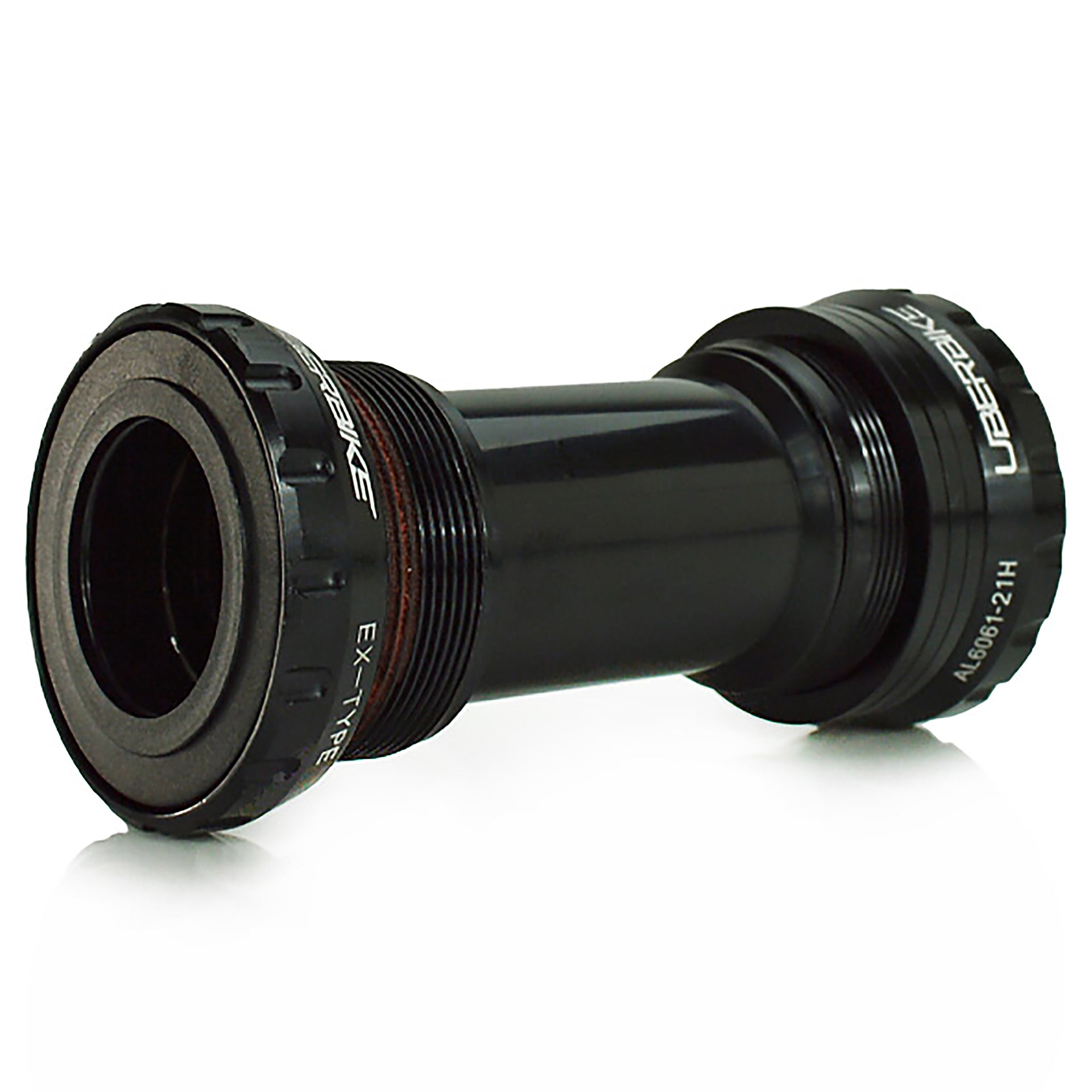 black coloured 24mm spindle bottom bracket on a white background 