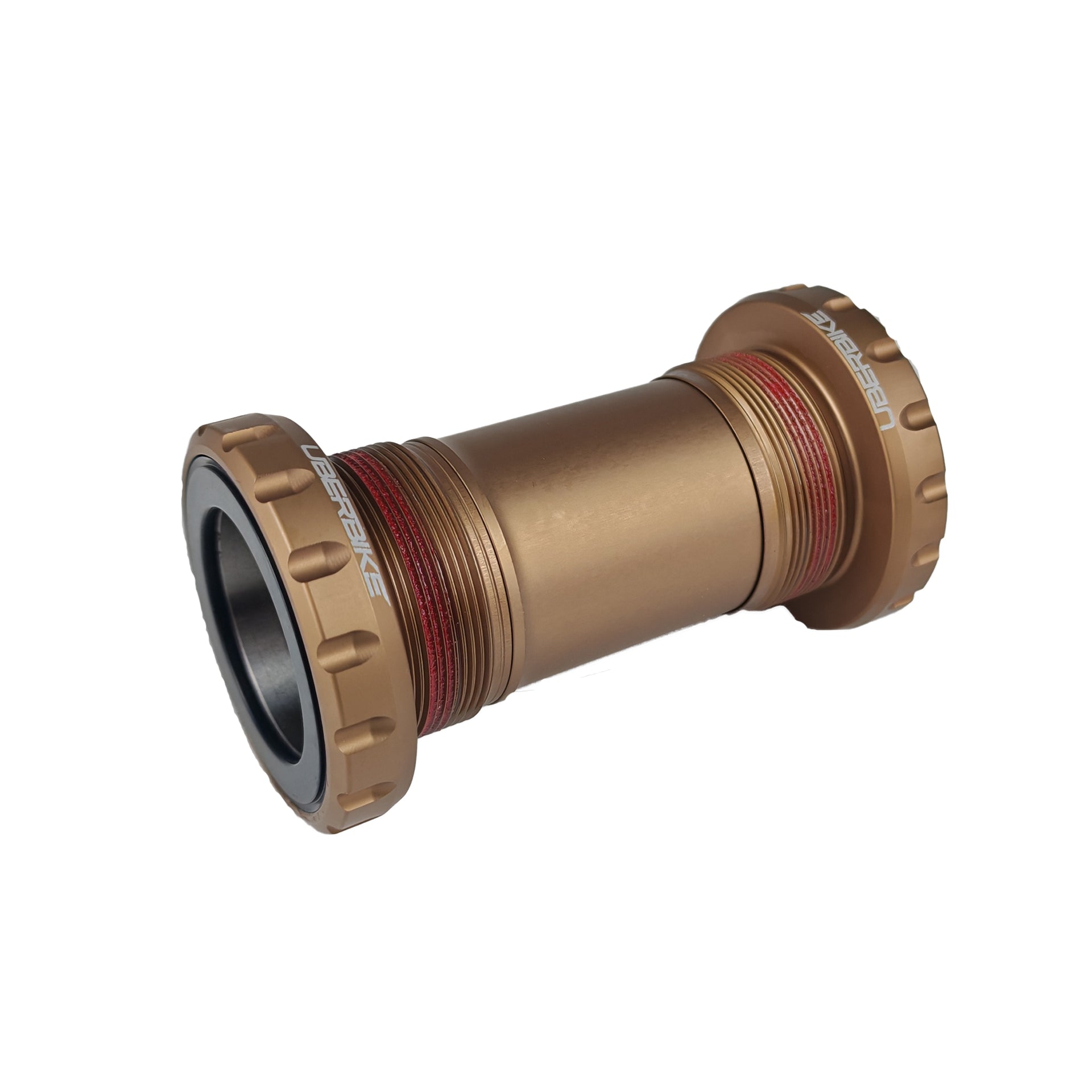 Bronze bottom bracket for SRAM BSA30 crank on a white background