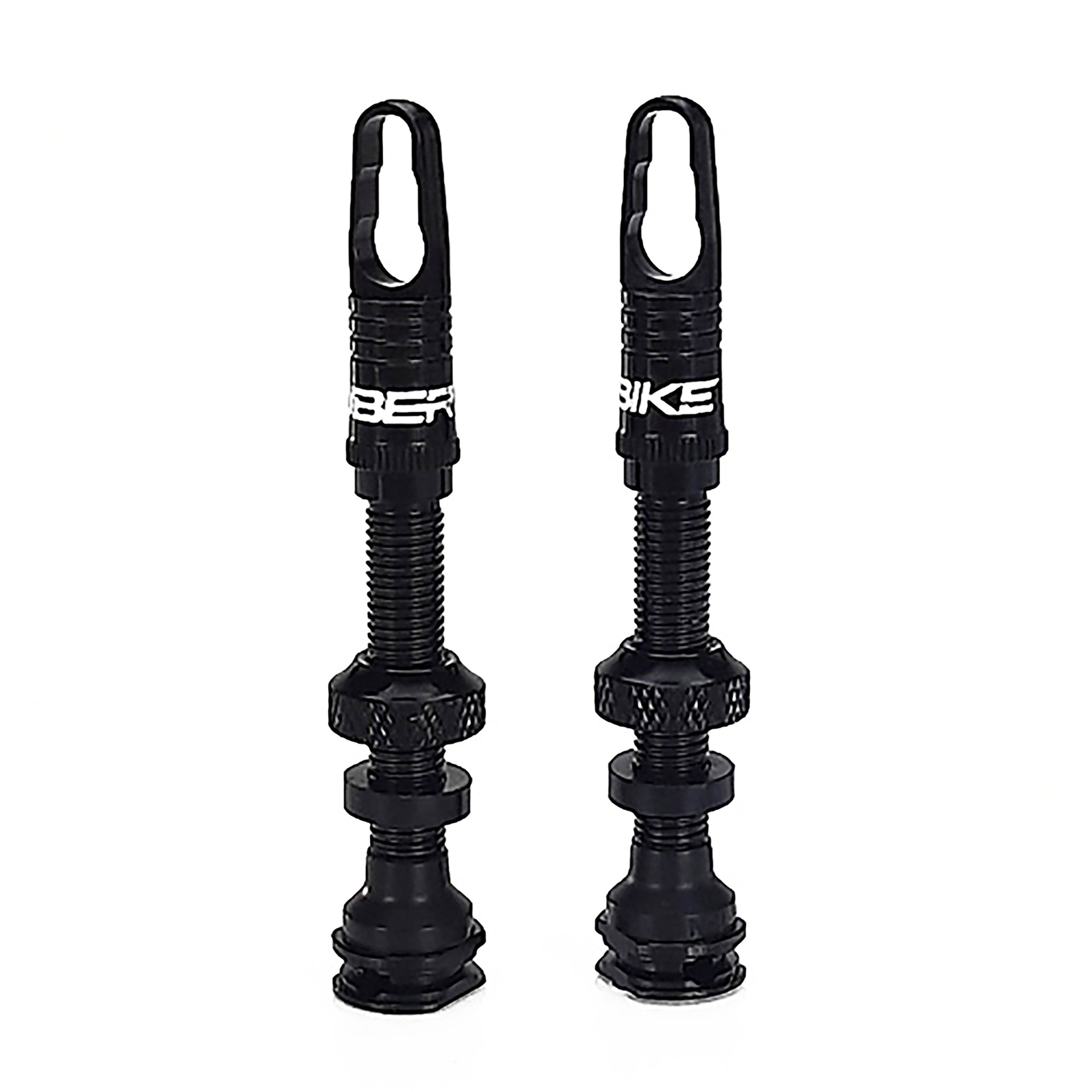 Black wheel airtech valves on a white background