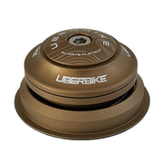 Bronze zero stack headset with Uberbike branding on a white background