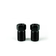 2 compression nut hydraulic fittings on  a white background