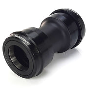 Black bicycle press fit dub bottom bracket on a white background
