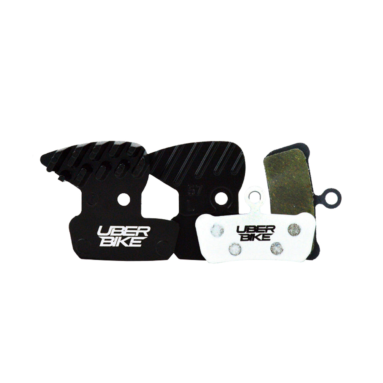 pre 2016 sram guide rsc finned race matrix brake pads with Uberbike branding on a white background