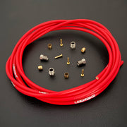 Formula Cura / Cura 4 / Cura X red hydraulic brake hose kit with straight connector fittings and Uberbike branding on a black background