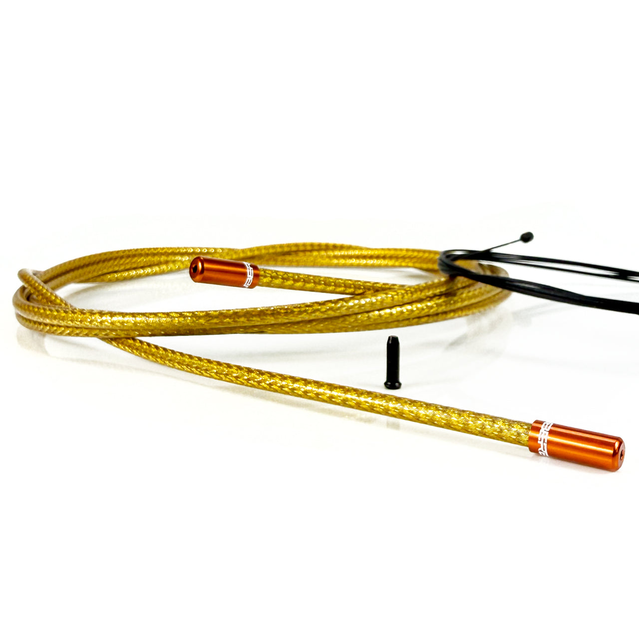 Road Bike Gear Cable Kit - Gold Braid with Sealed Ferrules