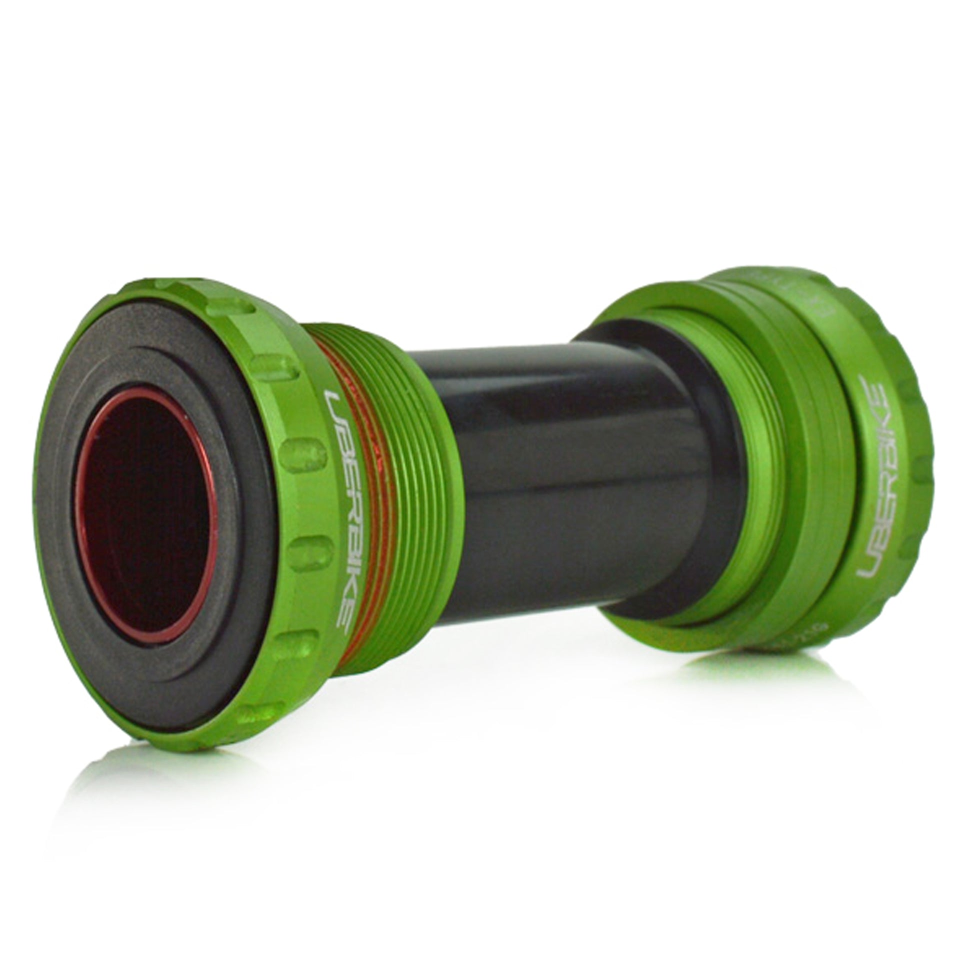 Green SRAM GXP bottom bracket on a white background