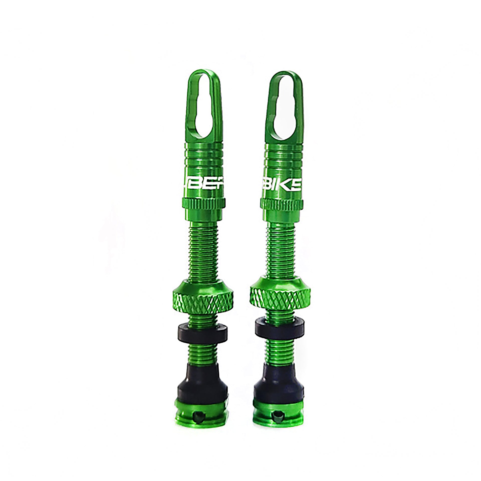 two green wheel valves on a white backgroud
