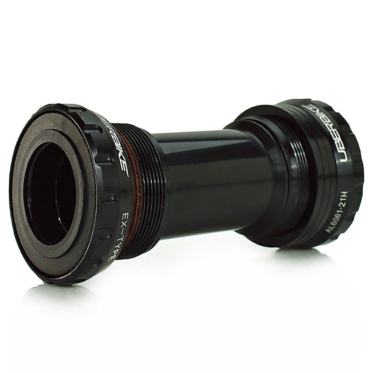 HT2 steel Uberbike branded bottom bracket on a white background