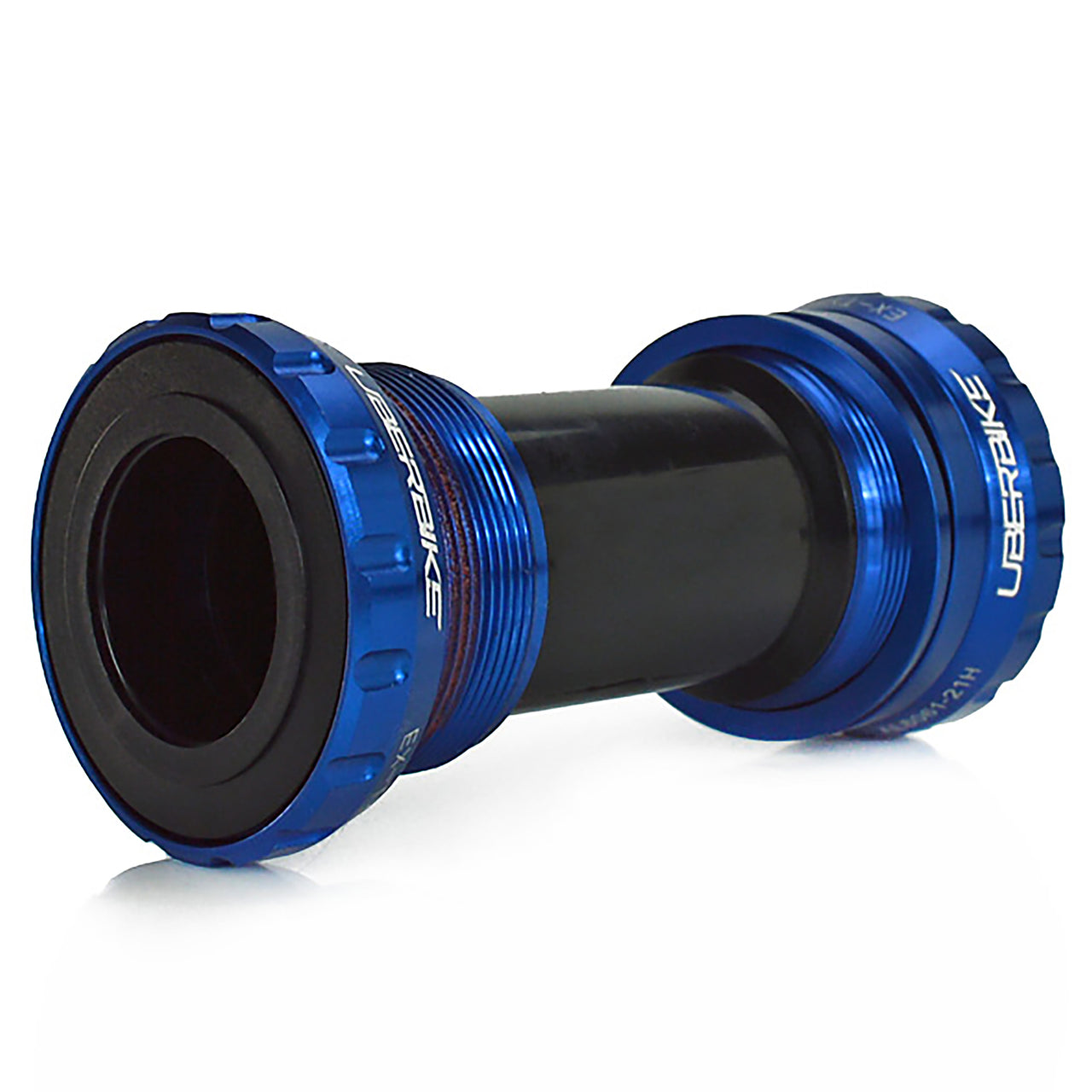 Blue Shimano HT2 bicycle bottom bracket with Uberbike branding on a white background