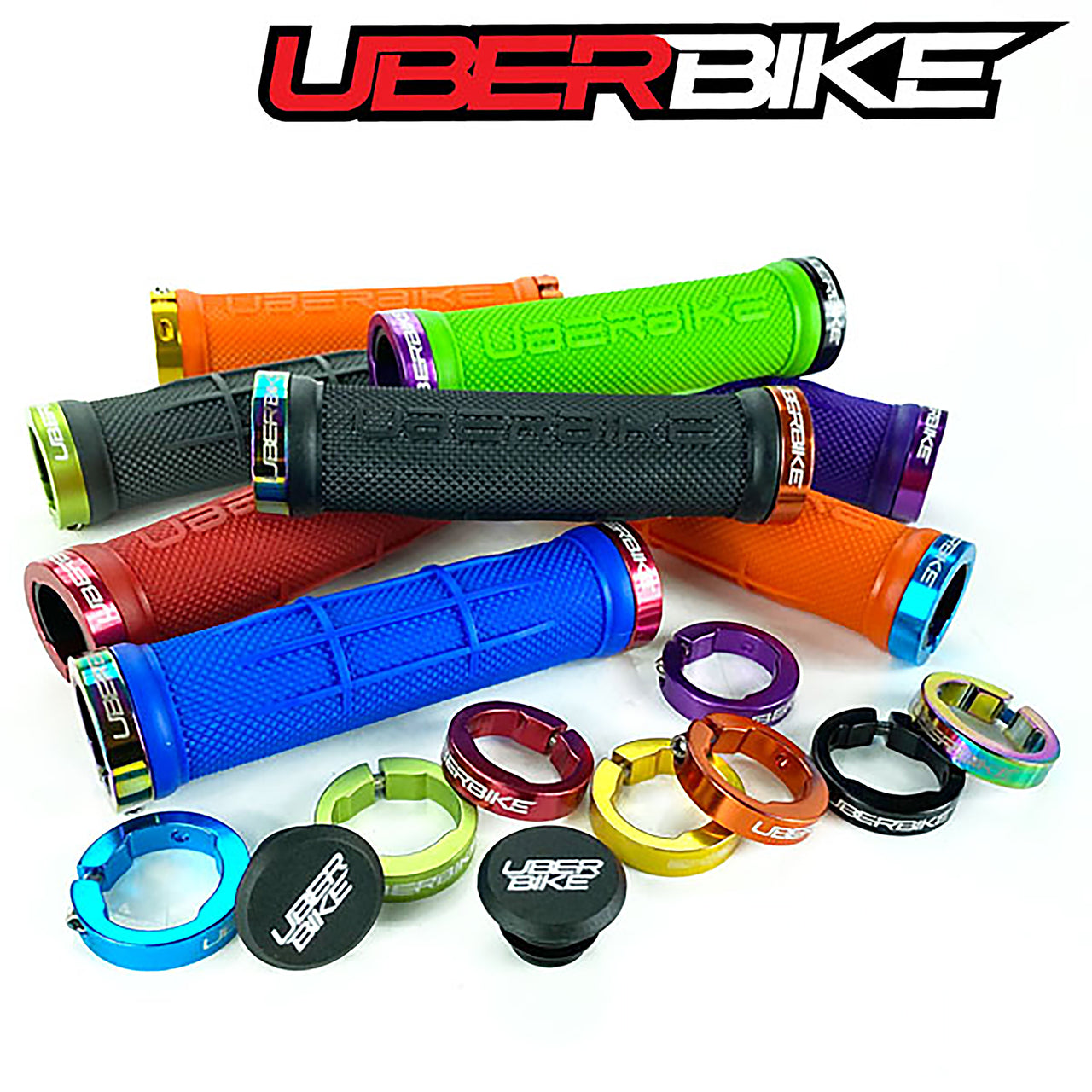 Uberbike Half Waffle Lock On Grips - Grip Builder