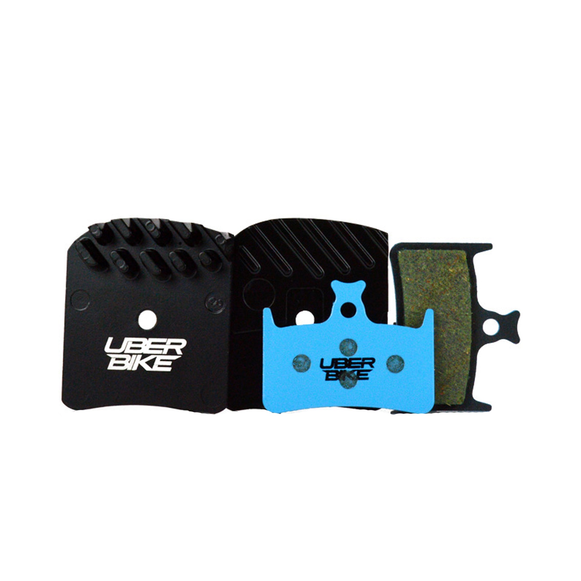 hope rx4 finned ematrix brake pads with Uberbike branding on a white background