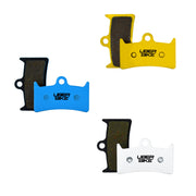 Trickstuff Uberbike branded brake pads showing 3 compounds on a white background