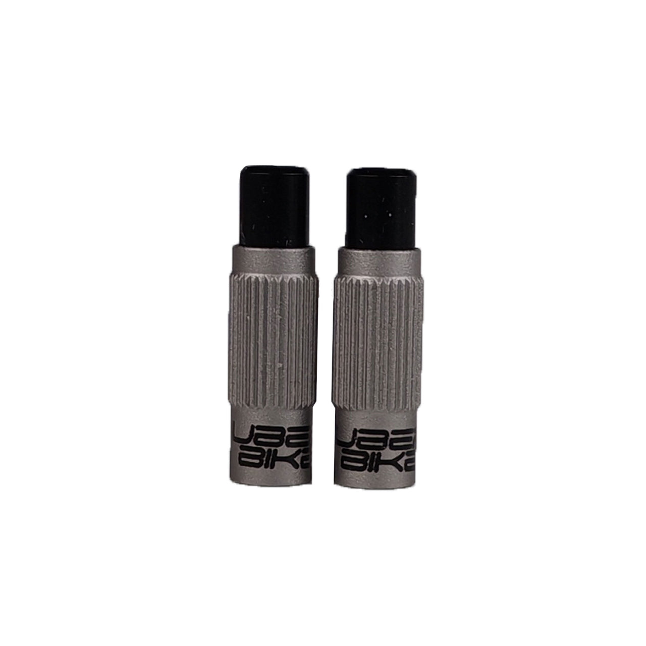 inline alloy barrel gear cable adjusters with Uberbike branding on a white background