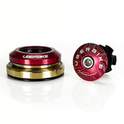 Integrated headset in red with Uberbike branding on a white background