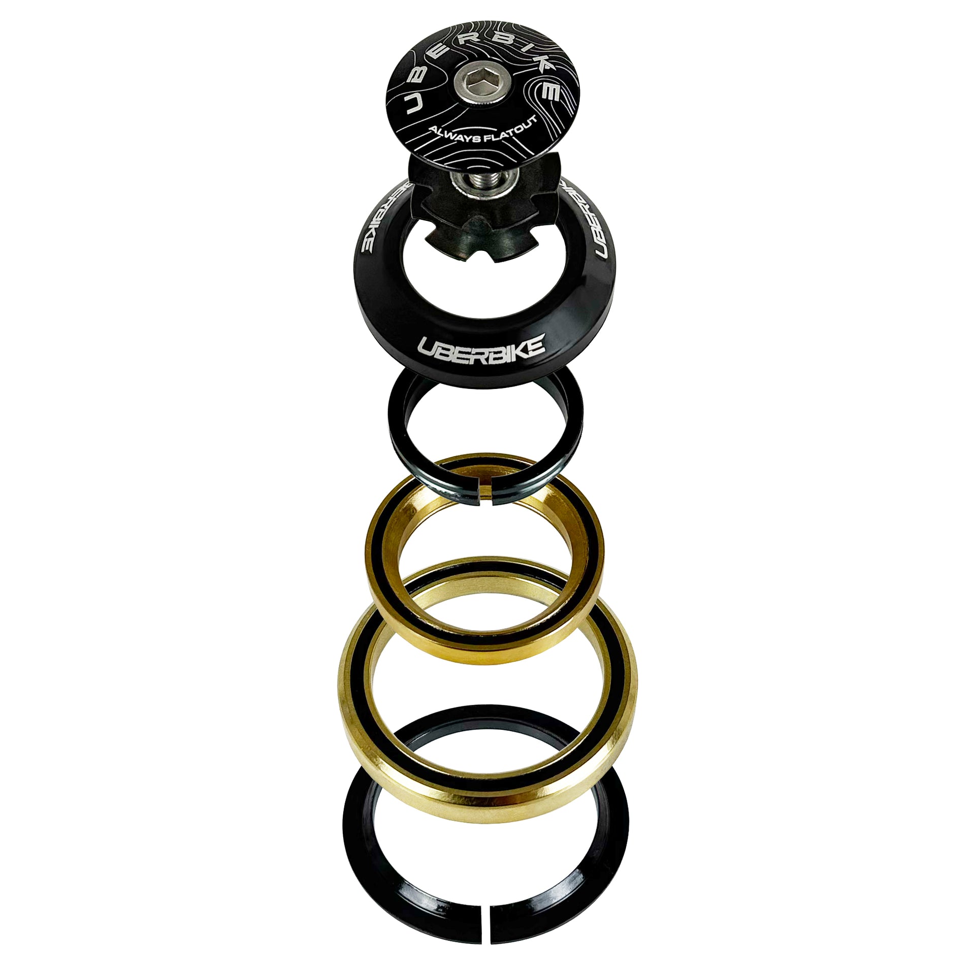 a set of integrated headset components on a white background