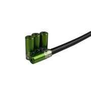 khaki green Uberbike branded gear ferrules on a white background