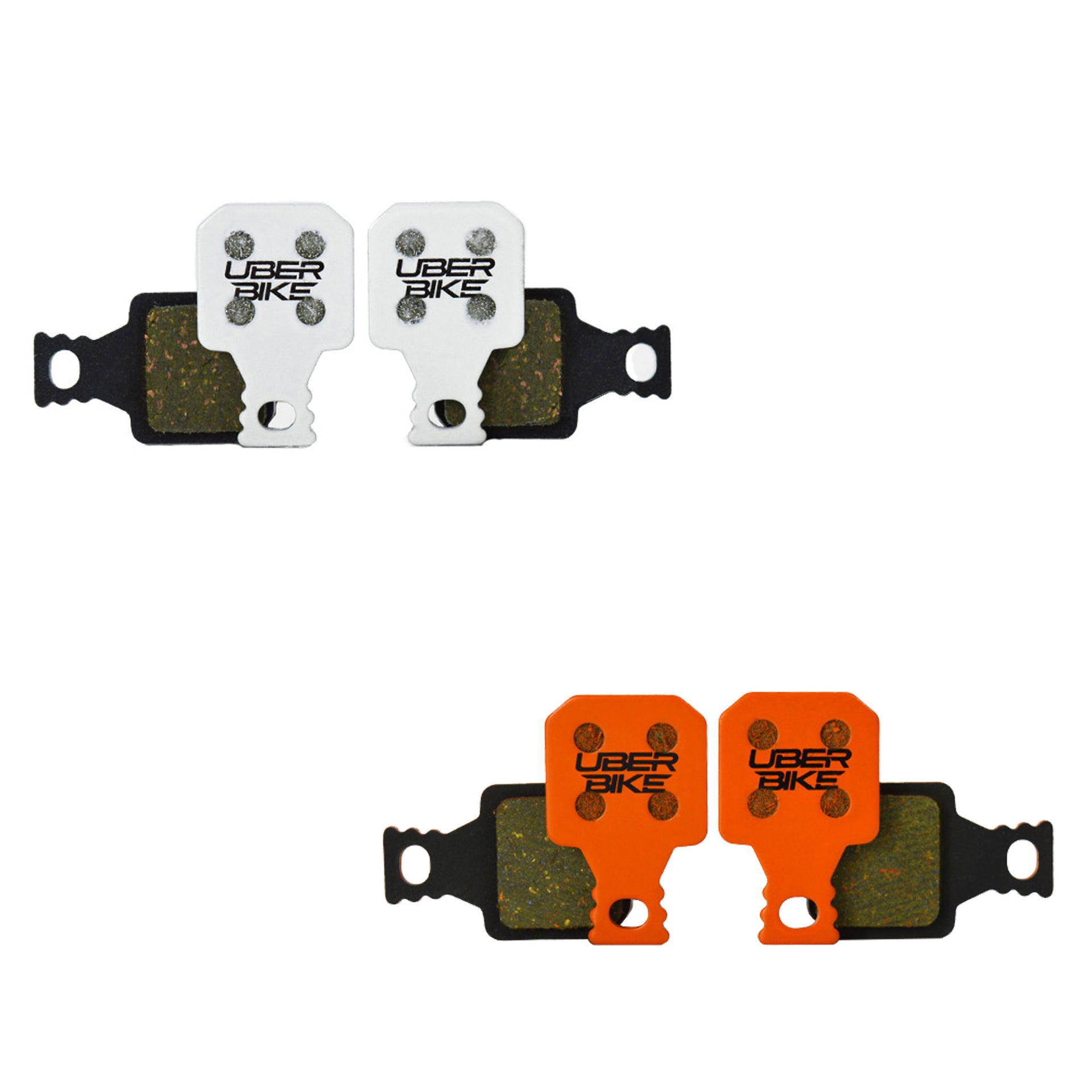 Magura 4 piece MTC5 kevlar and race matrix  disc brake pads with uberbike branding on a white background