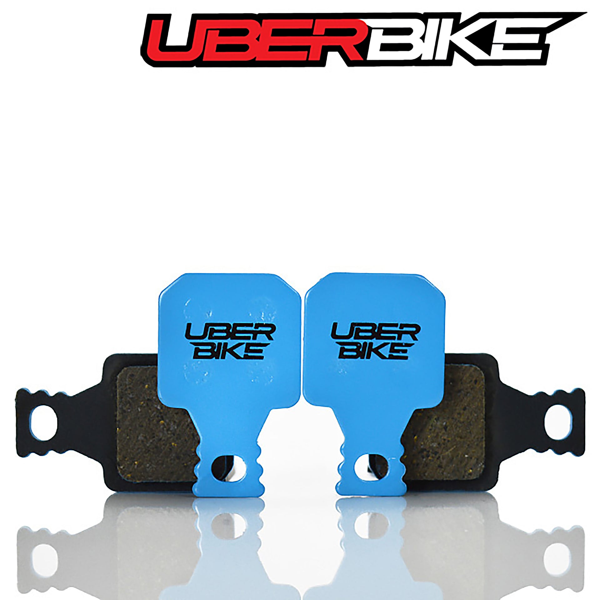 Uberbike E-Matrix brake pads with 'UberBike' branding on a white background.