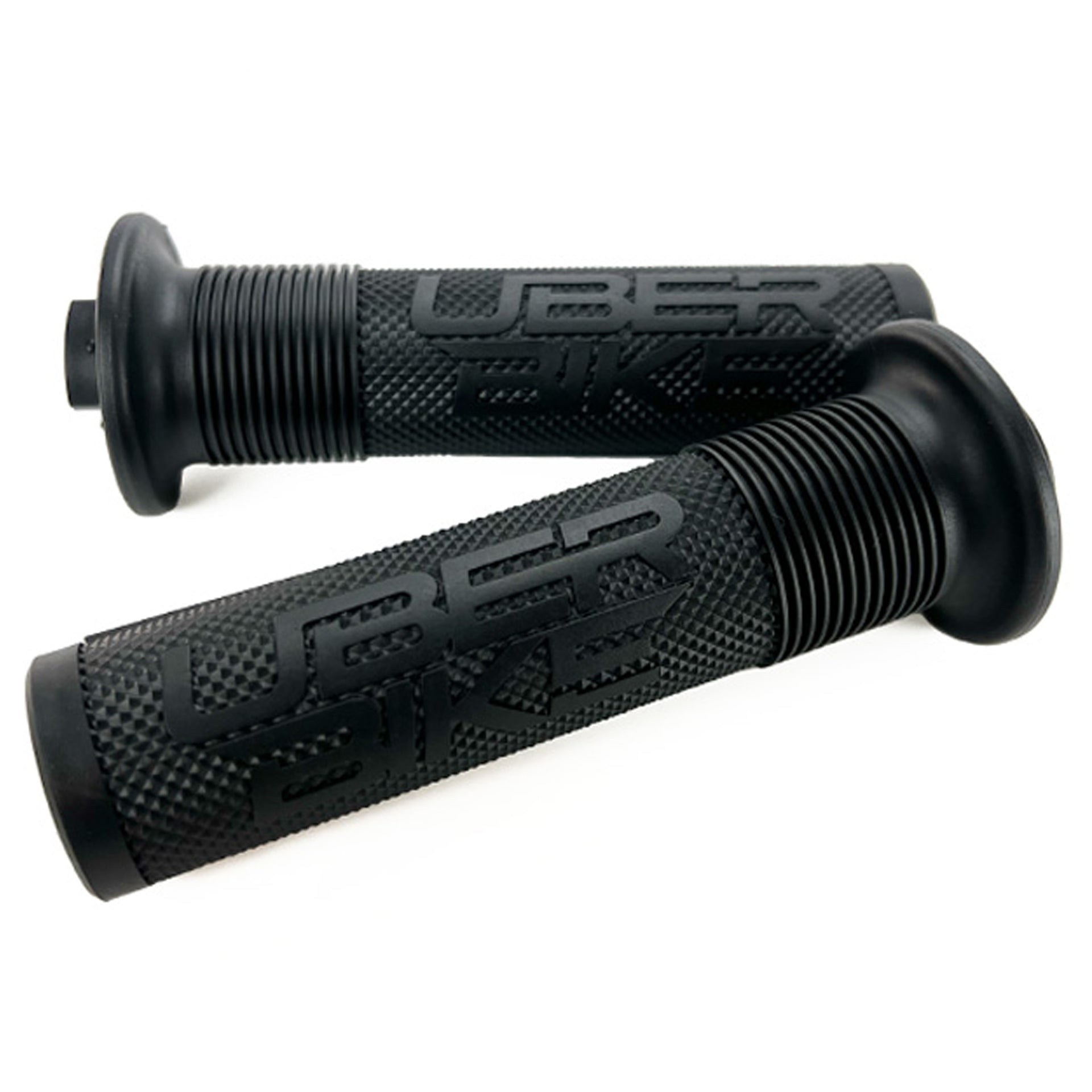 Grip inserts in black with uberbike branding on a white background