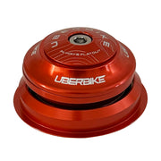 Orange Zero Stack Headset in purple with Uberbike branding on a white background