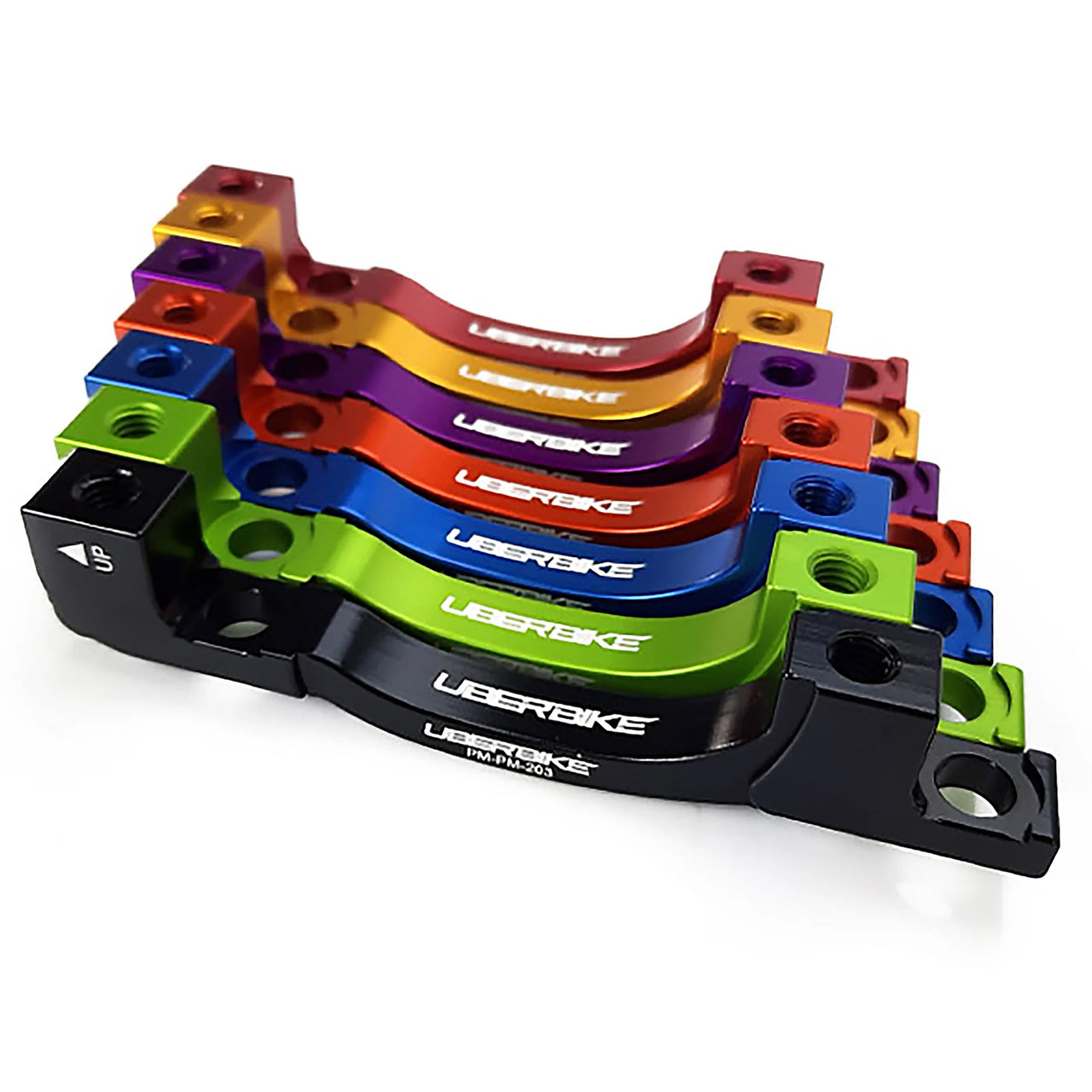 Uberbike Post to Post PM6/160mm Direct Mount to 203mm Disc Brake Adapter - Colour Options