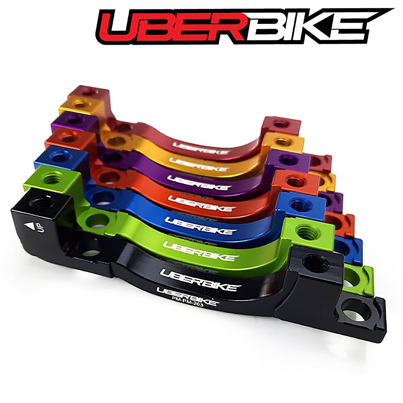 Uberbike Post to Post PM6/160mm Direct Mount to 203mm Disc Brake Adapter - Colour Options
