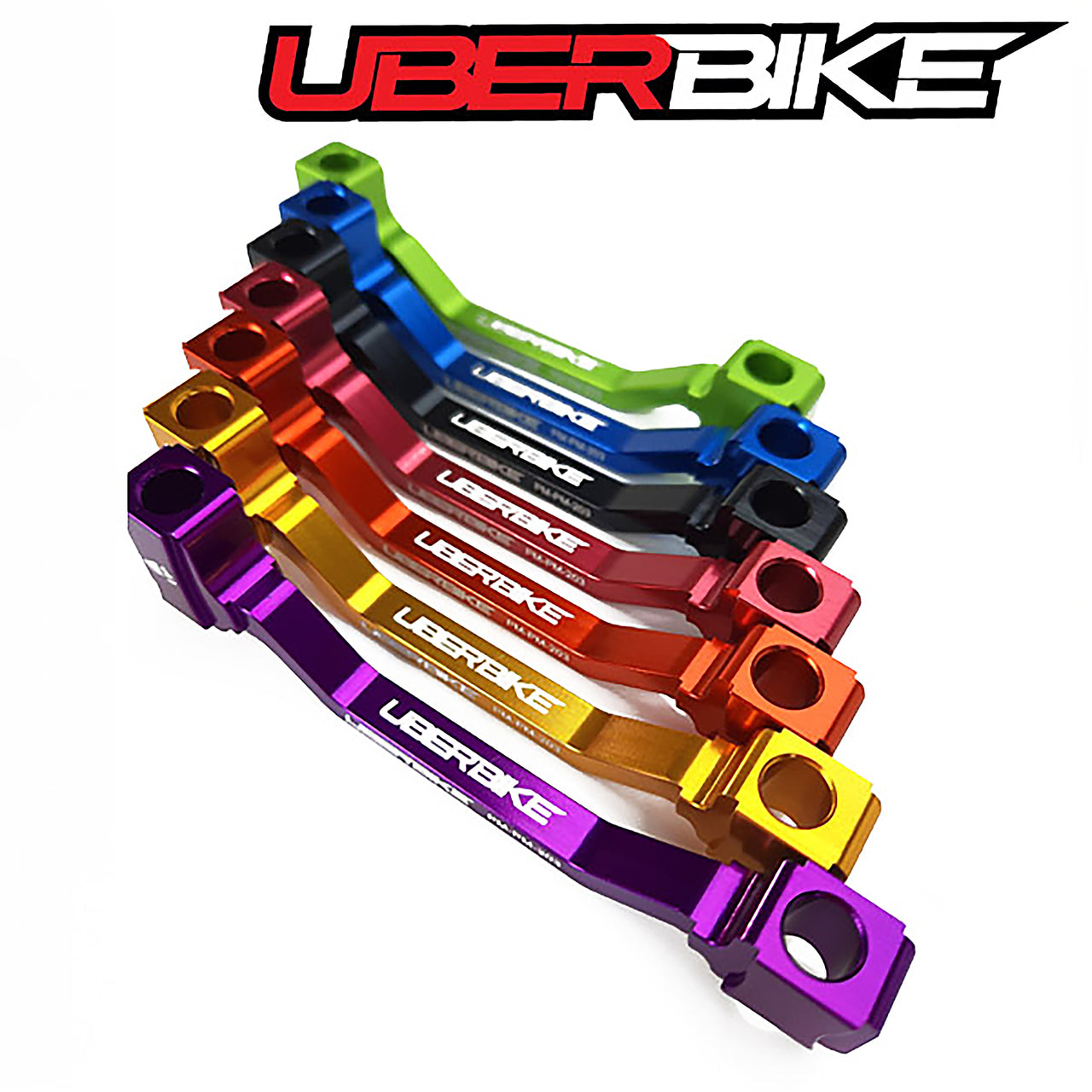 Uberbike Post to Post PM7/180mm Direct Mount to 203mm Disc Brake Adapter - Colour Options