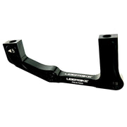 Blacvk post to international standard mout for a rear 203mm with uberbike branding on a white background