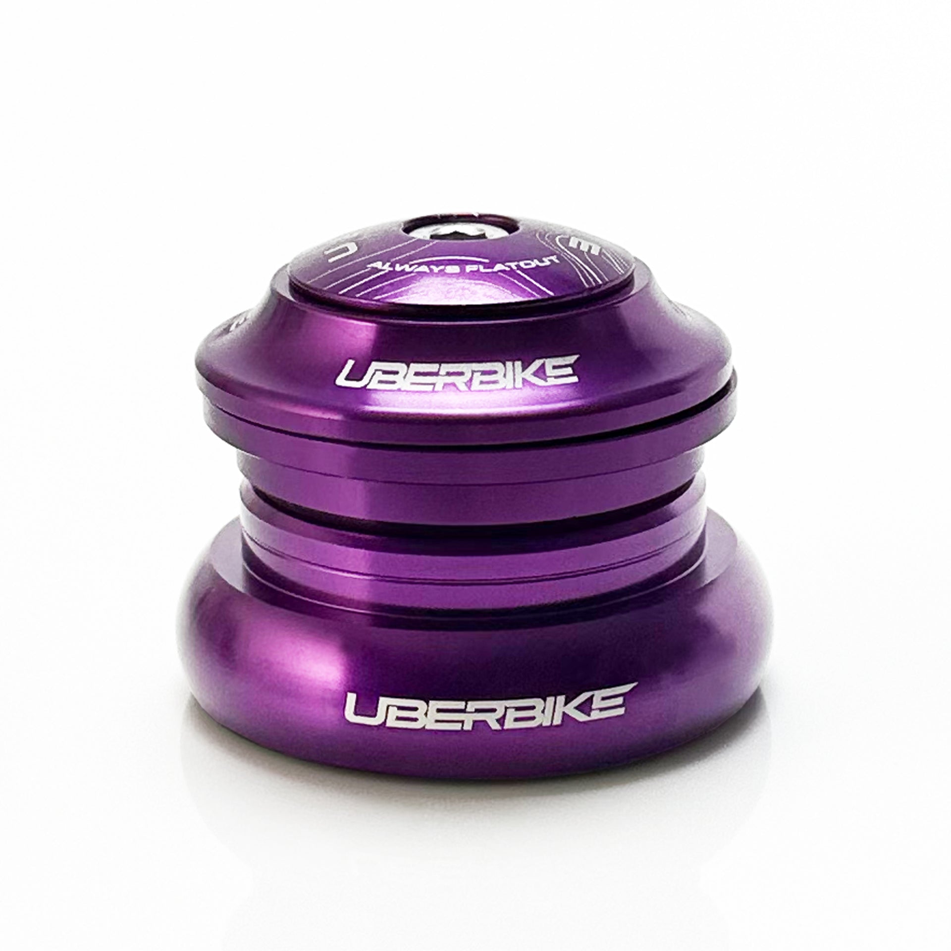  Uberbike bicycle zero stack external cup headset in purple on a white background