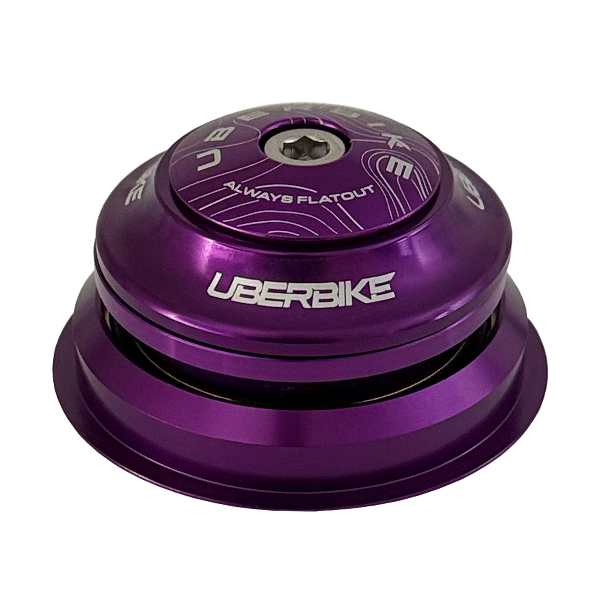 Purple Zero Stack Headset with Uberbike branding on a white background