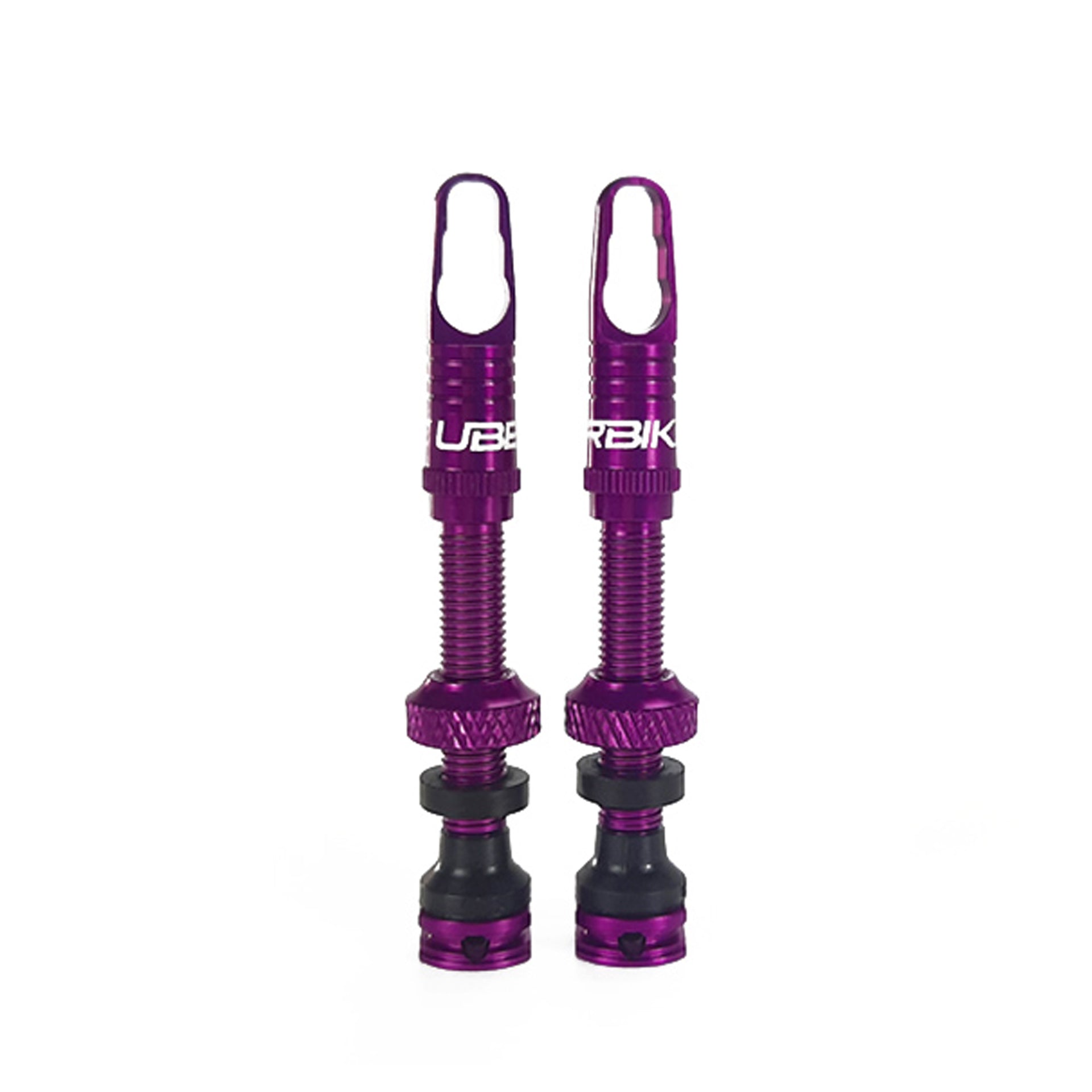 two purple wheel valves on a white background