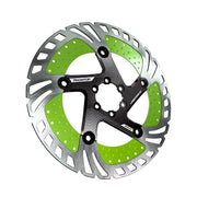 green 203mm disc brake rotor in a radiator design on a white background