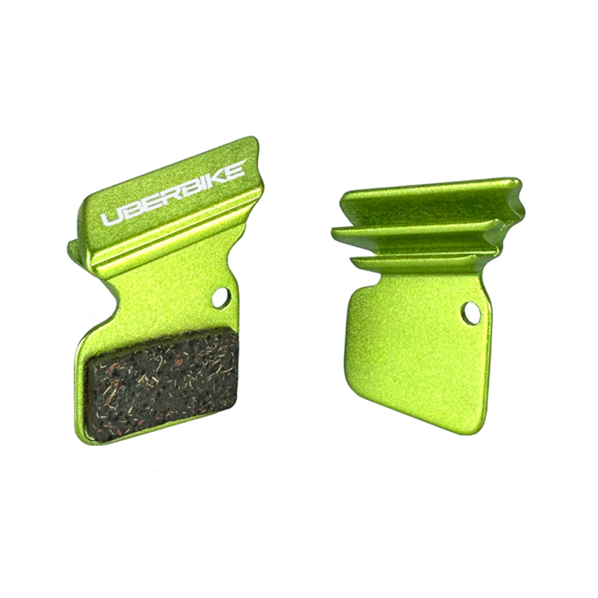 green finned SRAM 700 B1 HRD brake pads on a white background