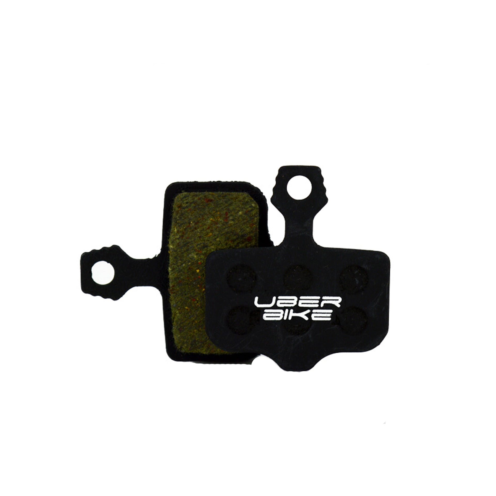SRAM Avid elixir semi metallic brake pads with uberbike branding on a white background