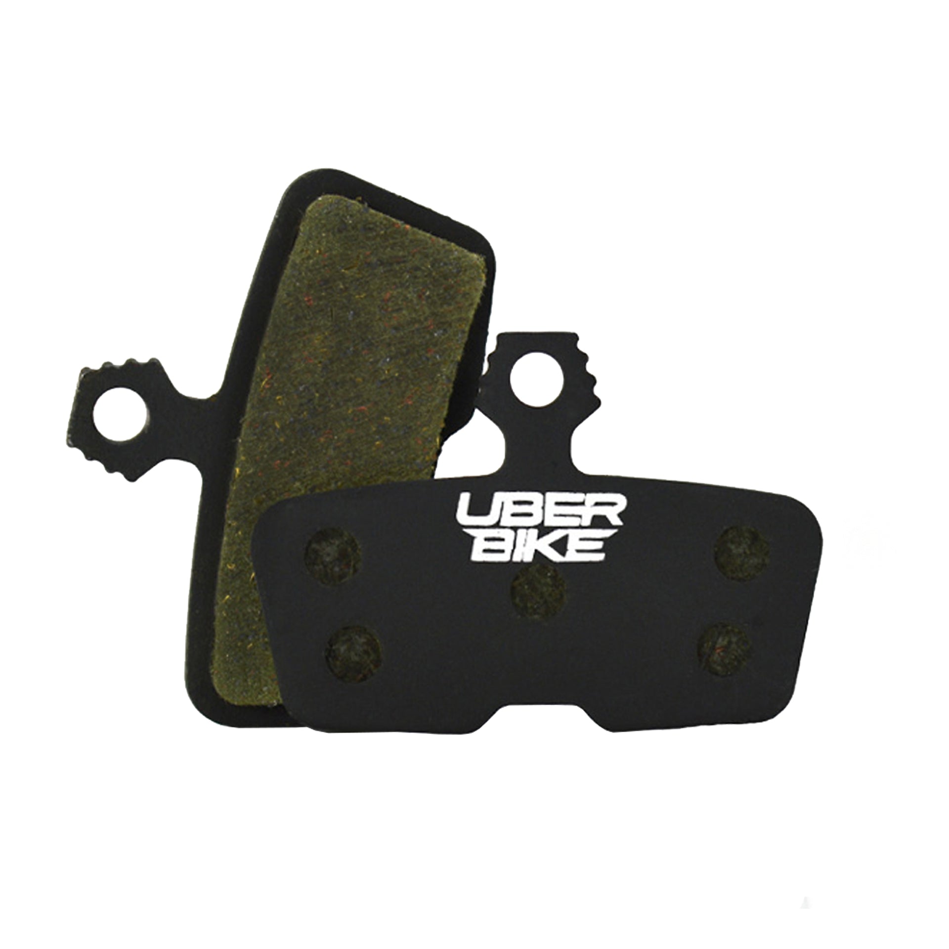 SRAM G2 RE semi metallic uberbike branded brake pads on a white background
