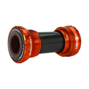 Orange SRAM GXP compatible bottom bracket with ceramic bearing caps on a white background