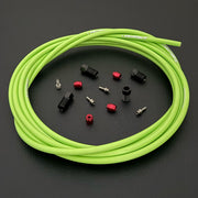 SRAM Level 2P hydraulic green brake hose kit with straight connector stealthmajig fittings and Uberbike branding on a black background