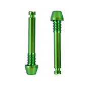 two green SRAM disc brake retaining pad pins on a white background