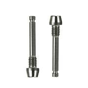 two raw SRAM disc brake retaining pad pins on a white background