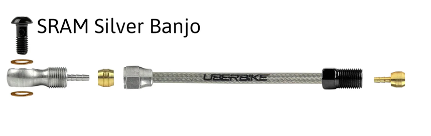 SRAM Compatible Hydraulic Stainless Steel Braid Brake Hose Kit