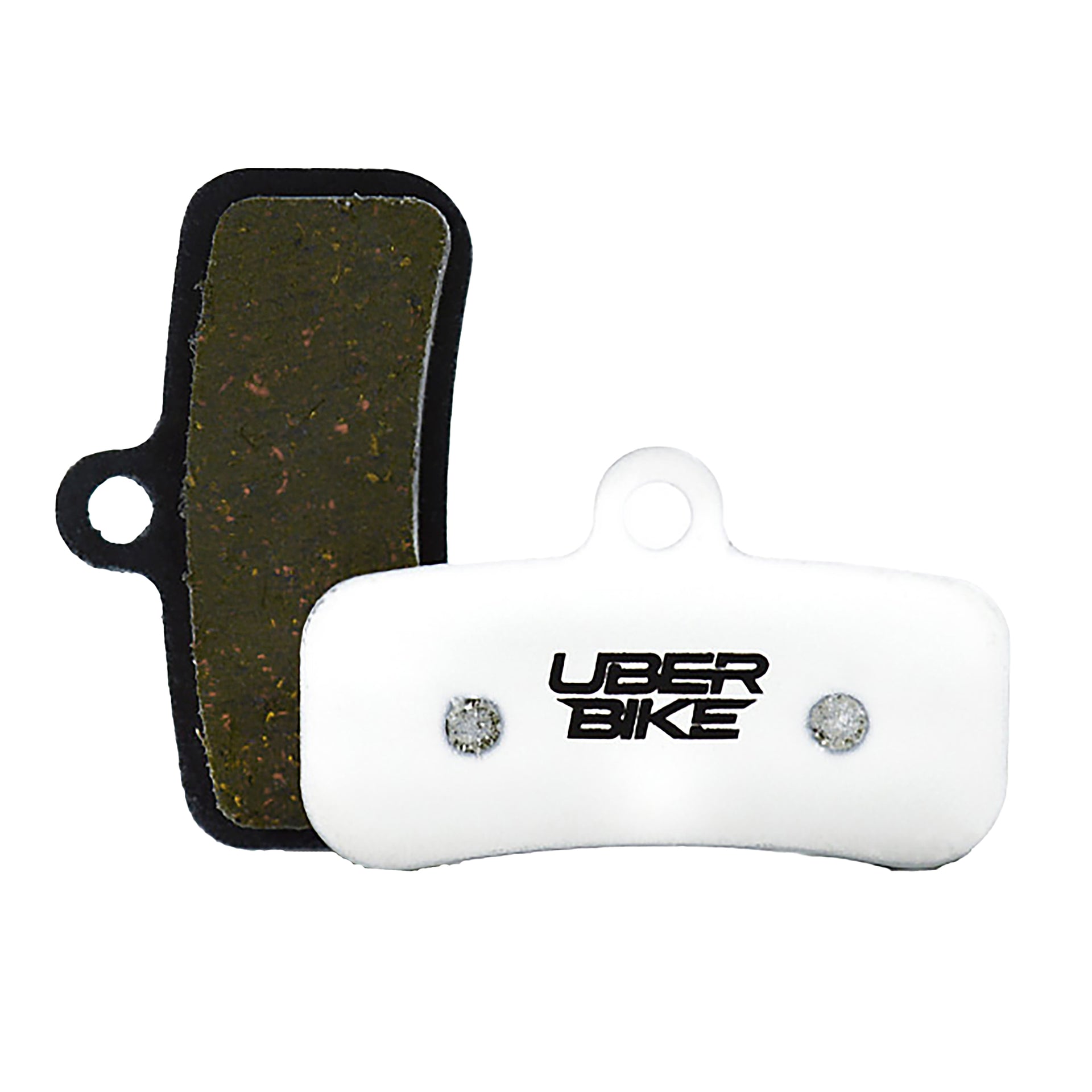 Shimano M820 white race matrix brake pads on a white background. 