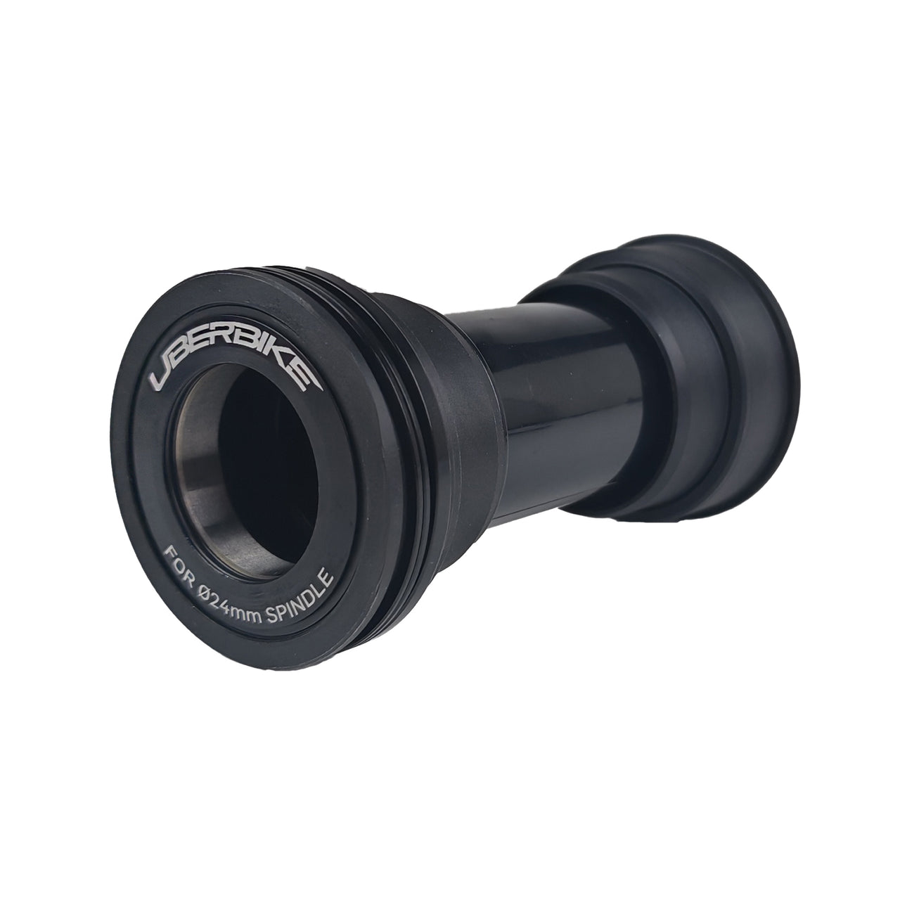 Shimano Press Fit black bottom bracket with Uberbike branding on a white backgound