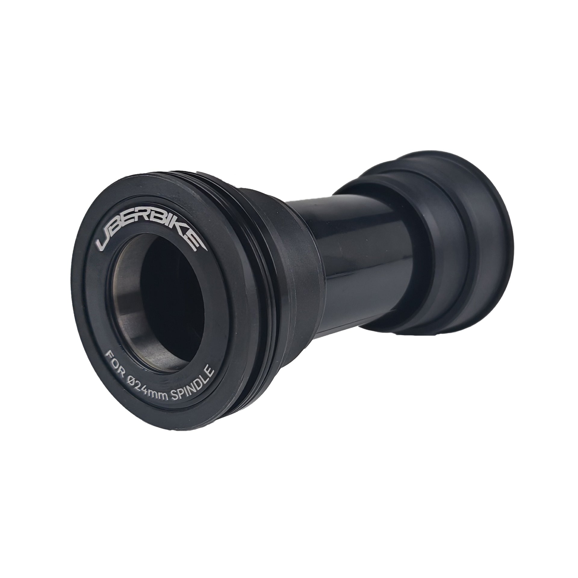 Shimano Press Fit black bottom bracket with Uberbike branding on a white backgound