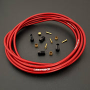 Shimano xtr hydraulic red braid kevlar brake hose kit with straight connector fittings and Uberbike branding on a white background