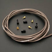 Shimano XTR hydraulic smoke briad stianless brake hose kit with straight connector fittings and Uberbike branding on a black background