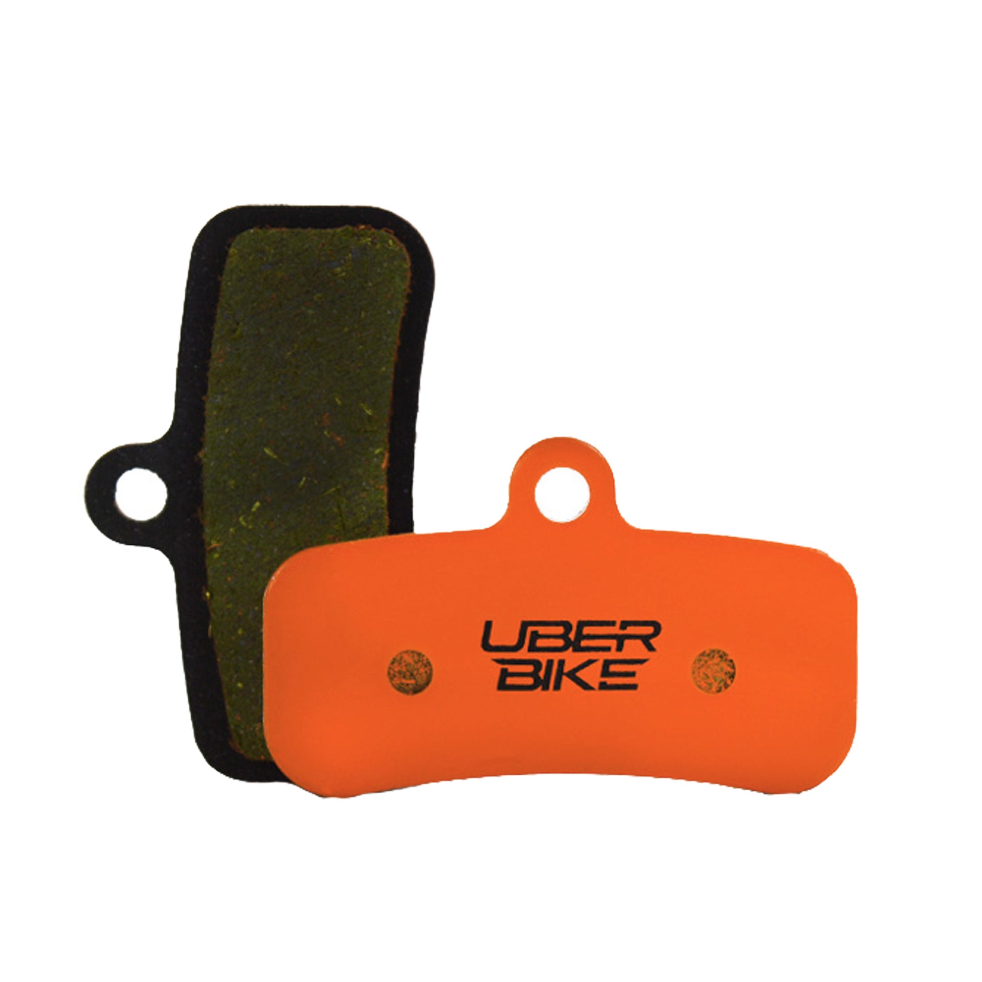 Uberbike branded Shimano Deore M6220 disc brake pads on a white background